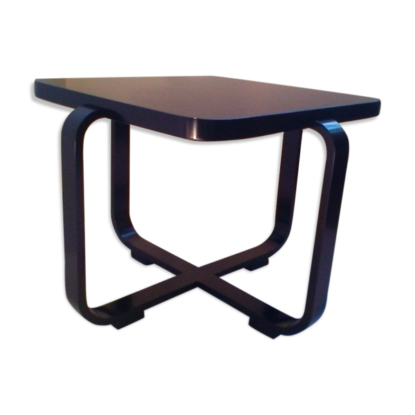 Table basse art déco rectangulaire en bois courbé par Jindřich Halabala
