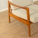 Elegant mid-century armchair from the 1960s with cream-white upholstery