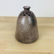 Vintage signed sandstone flower spade vase