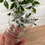 Set de 6 verres à vin en verre gravé