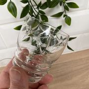 Set of 6 engraved glass wine glasses