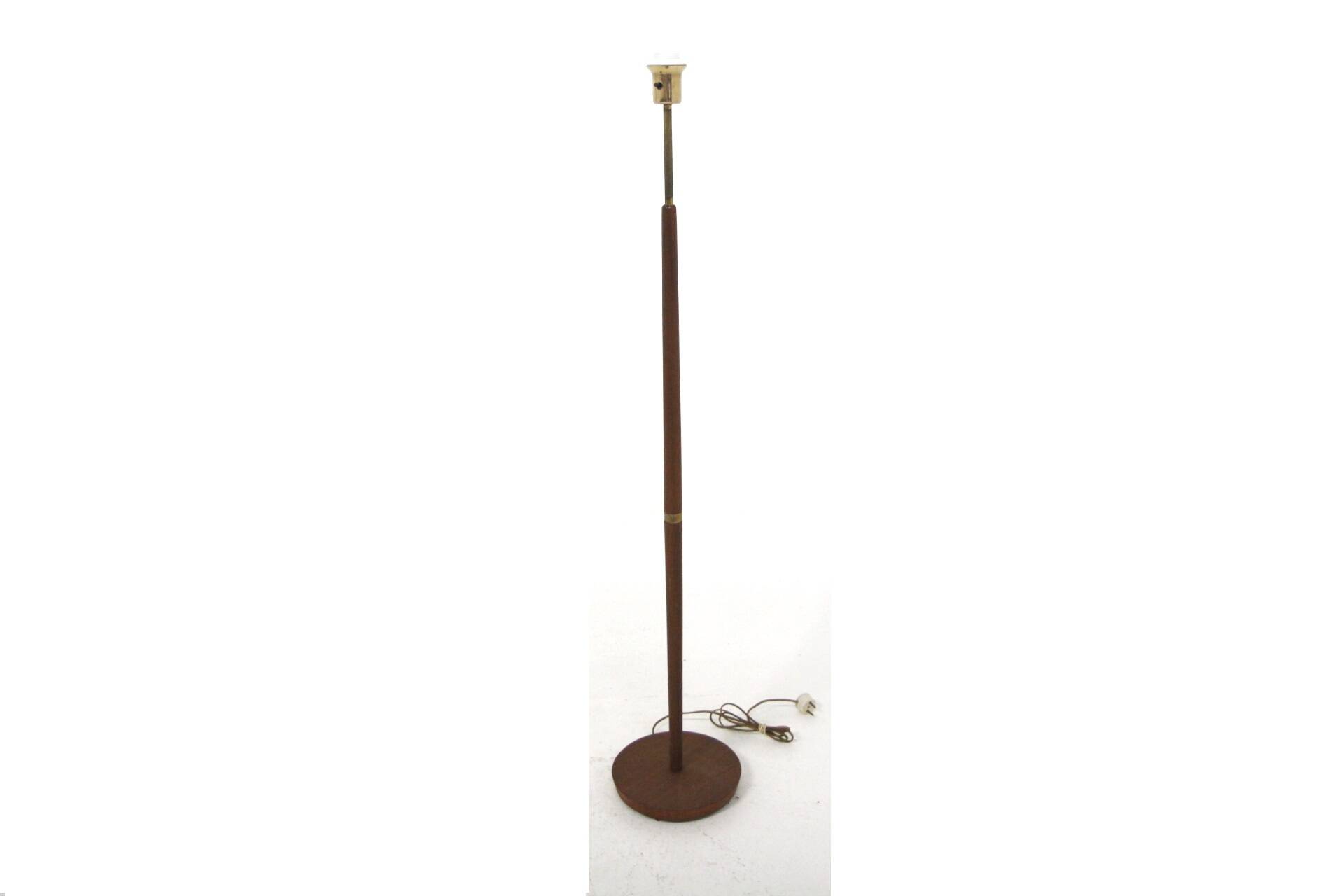 Scandinavian floor lamp in teak and metal, Sweden, 1950