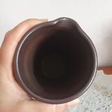 Vintage enameled stoneware pitcher signed