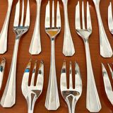 Christofle boréal, 12 cake forks, pie server, cake service with box
