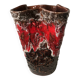 Vase in Vallauris earthenware, red, brown and white.