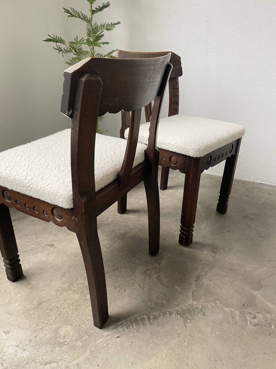 Set of 6 brutalist chairs from the 1940s