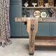 Old solid oak carpenter's workbench (renovated)