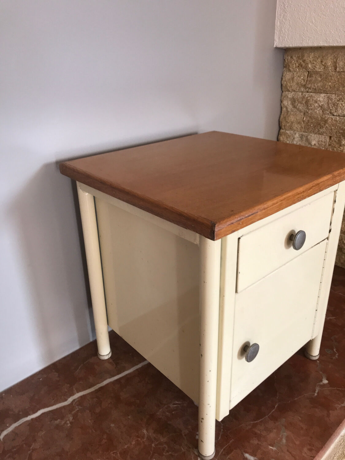 Small bedside table in sheet metal year 50