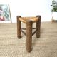 Tabouret bois paille tripode Charles Dudouyt