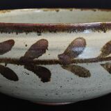 Ceramic salad bowl stoneware signature to identify 20th century