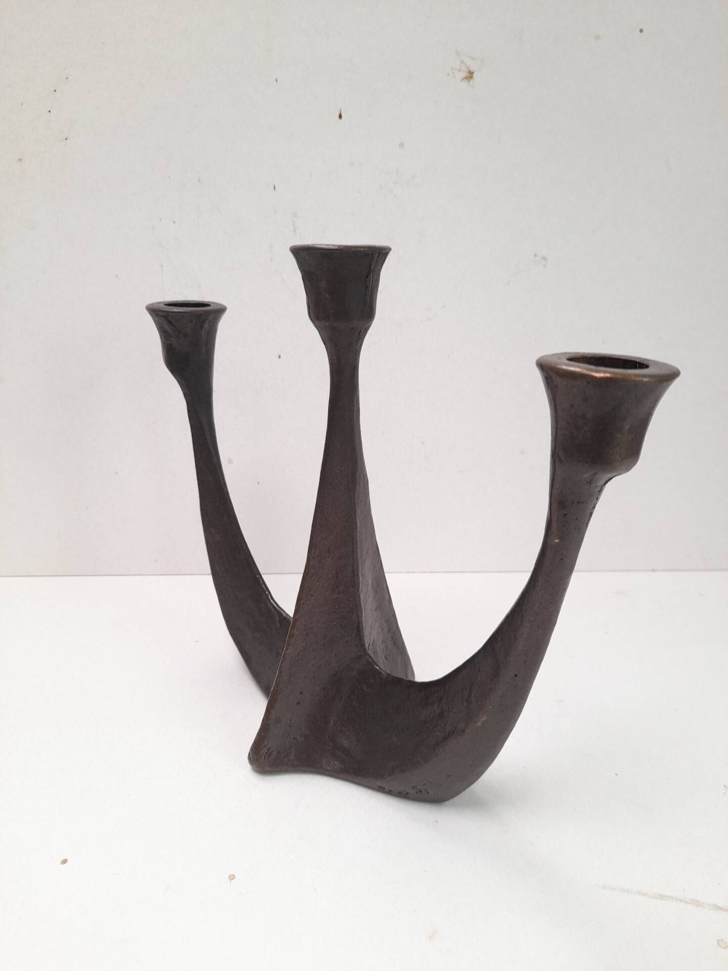 Bougeoir brutaliste en bronze Horst Dalbeck