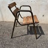 Fauteuil en bois et métal vintage