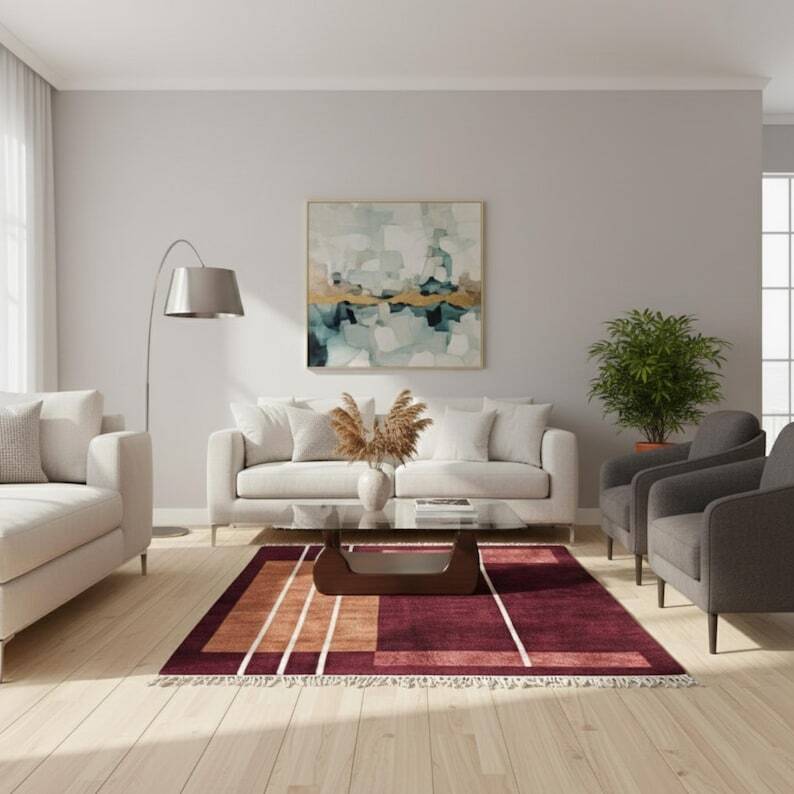 Traditional handmade pure wool Berber rug size 150x250cm