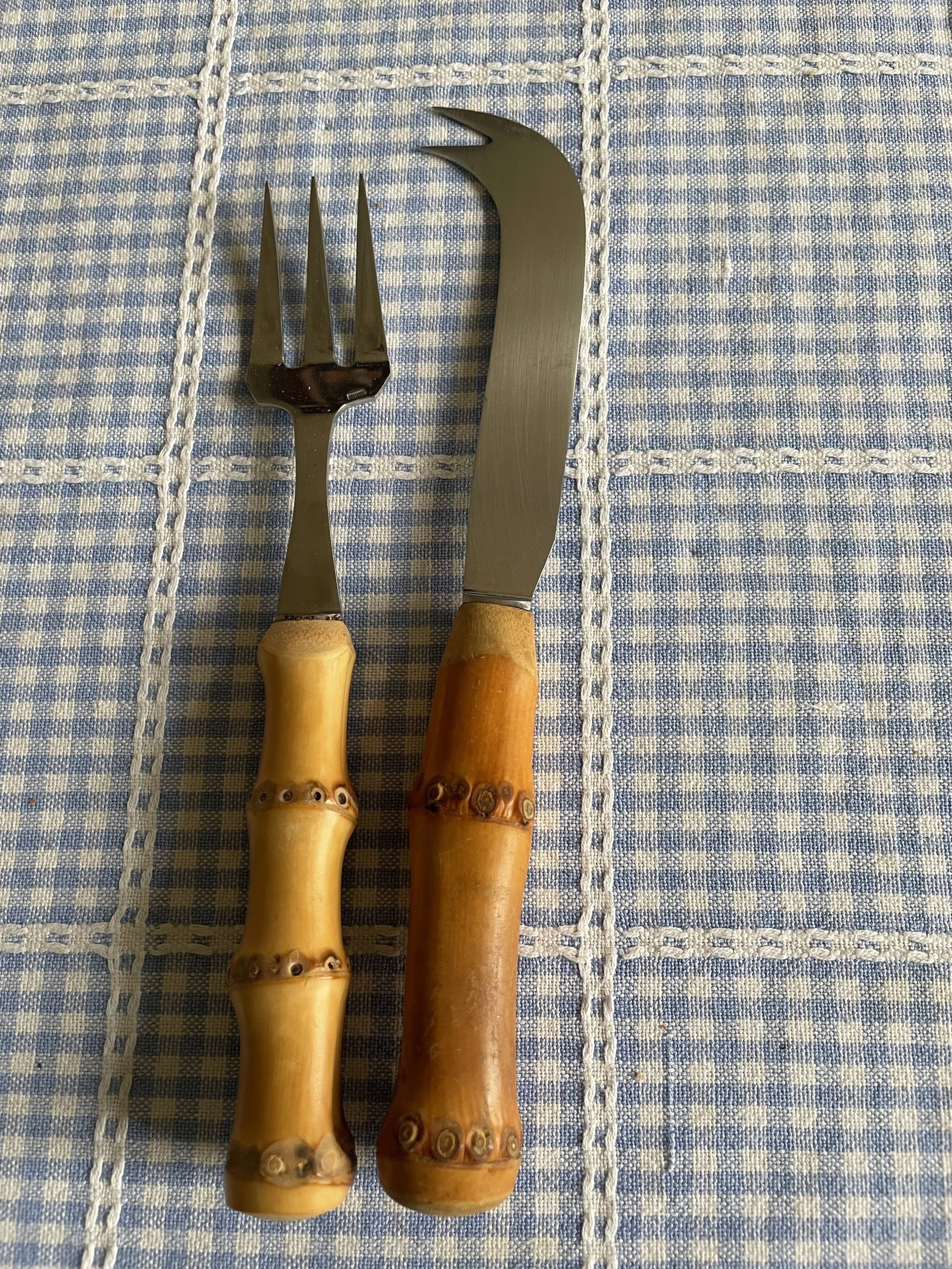Bamboo handle cheese serving cutlery