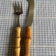 Bamboo handle cheese serving cutlery