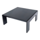 Table basse carrée bois laqué noir design 1980