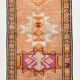 Rare Tapis Runner Vintage Anatolien, Tons Orange et Violet, Fait Main