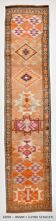 Rare Tapis Runner Vintage Anatolien, Tons Orange et Violet, Fait Main