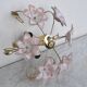 Set of 3 Charming Murano Vintage Ceiling Light Pink Flowers, 1970s