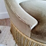 Bronze green velvet toad armchair