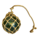Old Fishing Floater Marine Glass + Vintage Net Rope #D6