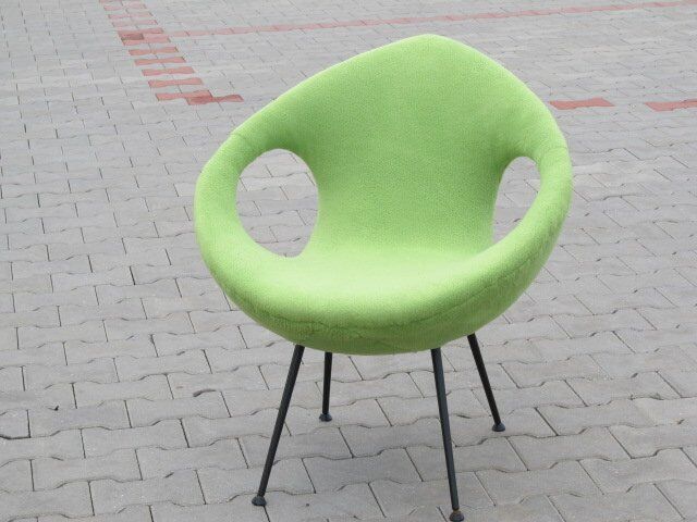 Beautiful and very rare pair of armchairs egg 50 60 year tear