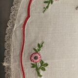 old oval placemat embroidered hand