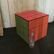 Table basse vintage rubik's cube bout de canapé carreau de faience