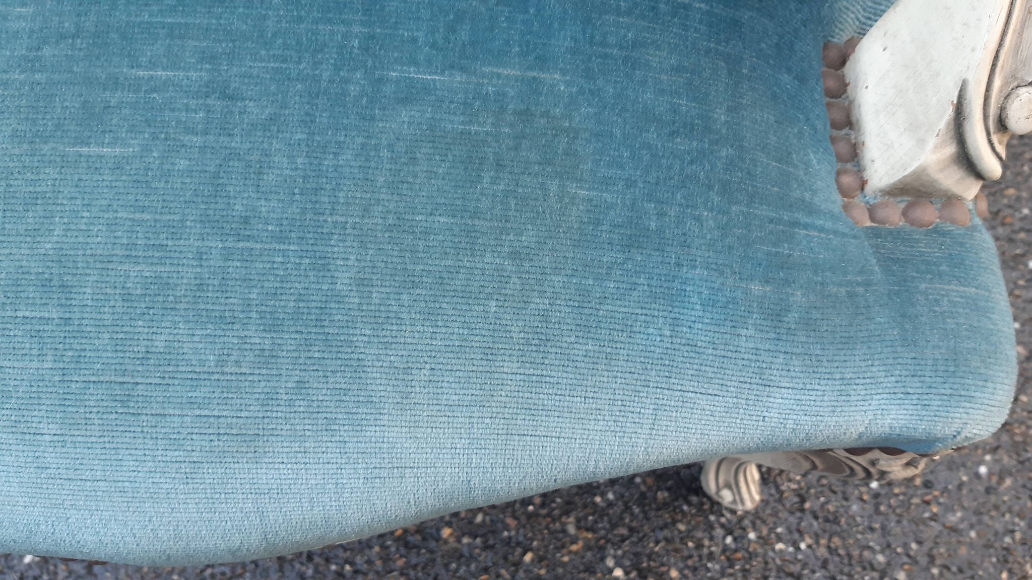 Louis XV duck blue armchair