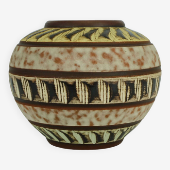 Années 1950 akru keramik milieu du siècle VASE sgraffito décor goutte à goutte modèle 4/10