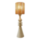 Vintage ceramic table lamp in sand color with a new rope lampshade