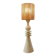 Vintage ceramic table lamp in sand color with a new rope lampshade