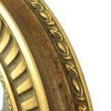 Large Round Wooden Butler Mirror Convex Mirror Witches Eye Gold