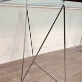 Trestle and glass desk