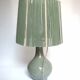 Large ceramic lamp with wire shade