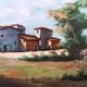 Landscape painting oil on canvas signed modanesi - canvas 70x50 cm - sabine countryside