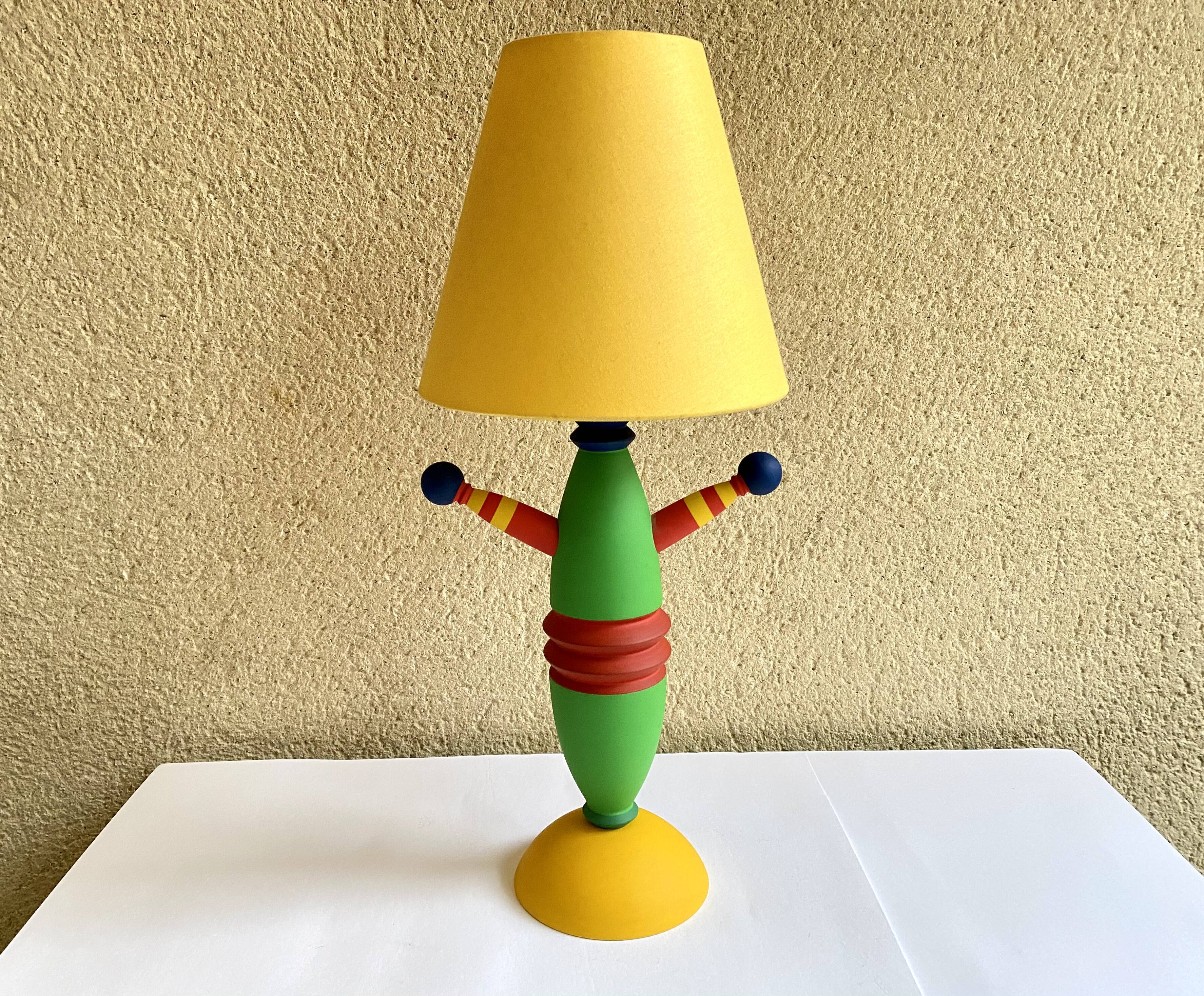 Lampe de table Totem design Olivier Vilatte vintage années 80 Memphis style