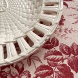 Dish in fine old earthenware, braided and openwork