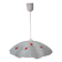 White opaline glass suspension with red and silver floral decoration.