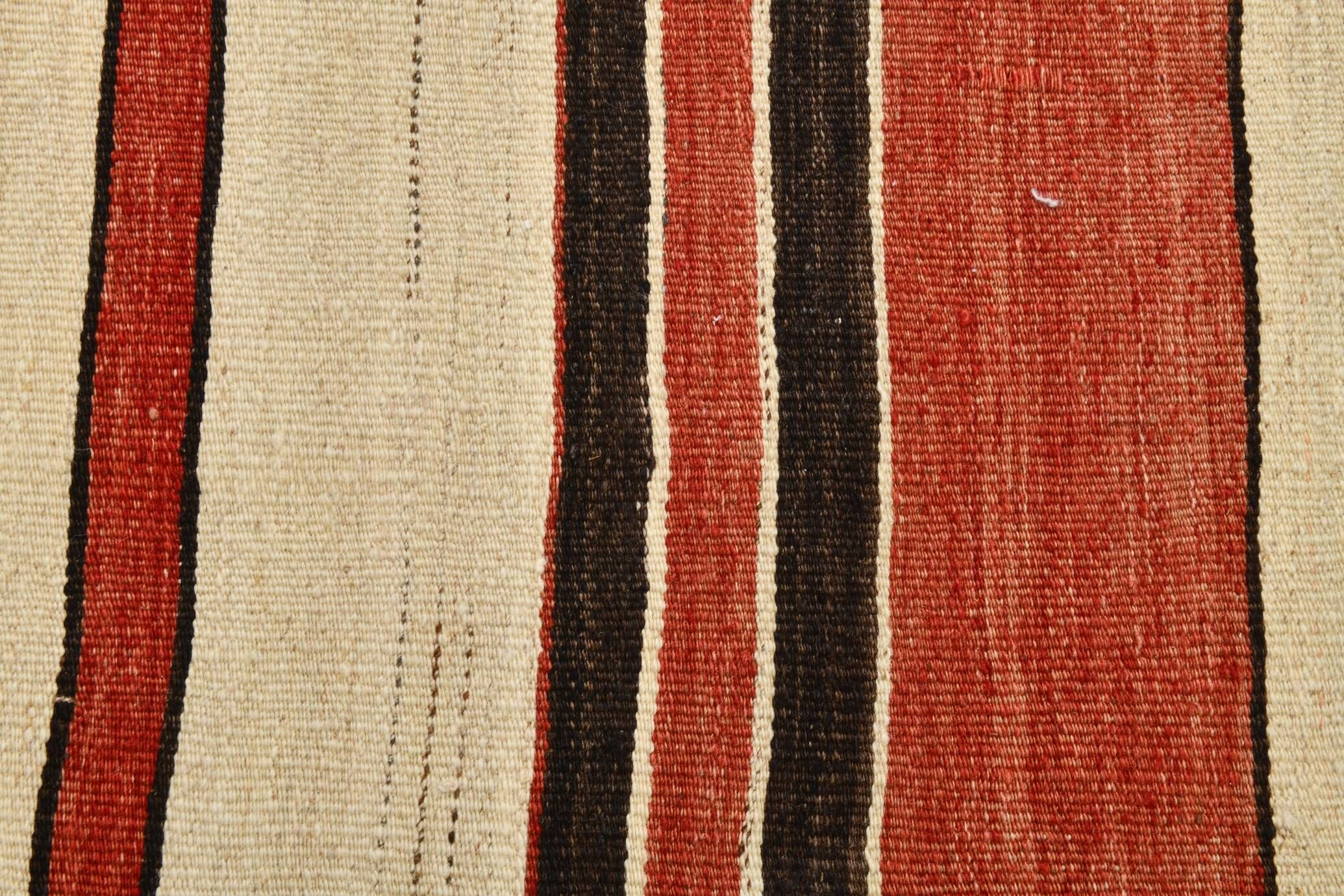 3x7 Multicolor Striped Kilim Rug, Long Wide Anatolian Kilim, 101x195Cm