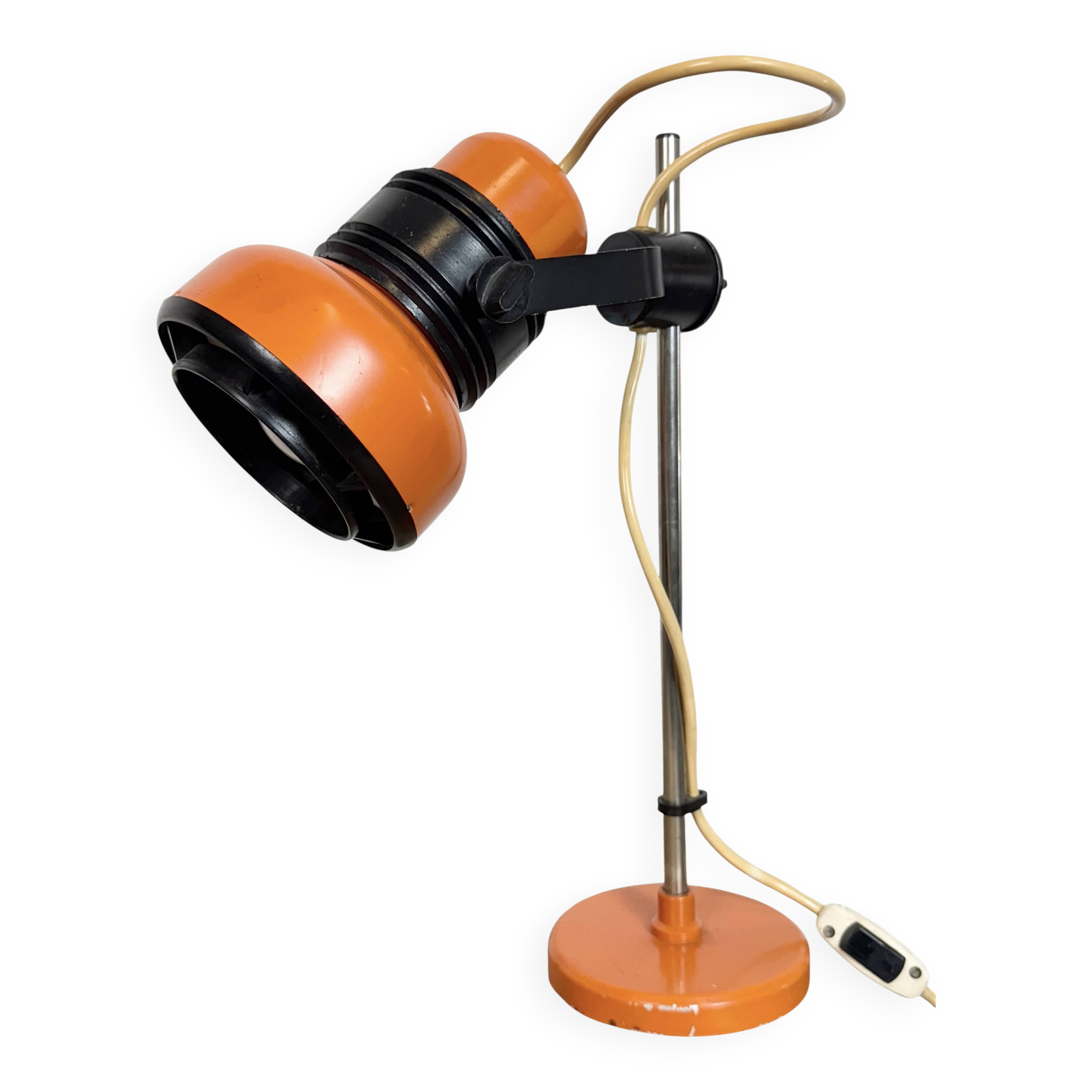 Vintage Orange Table Lamp , 1970s
