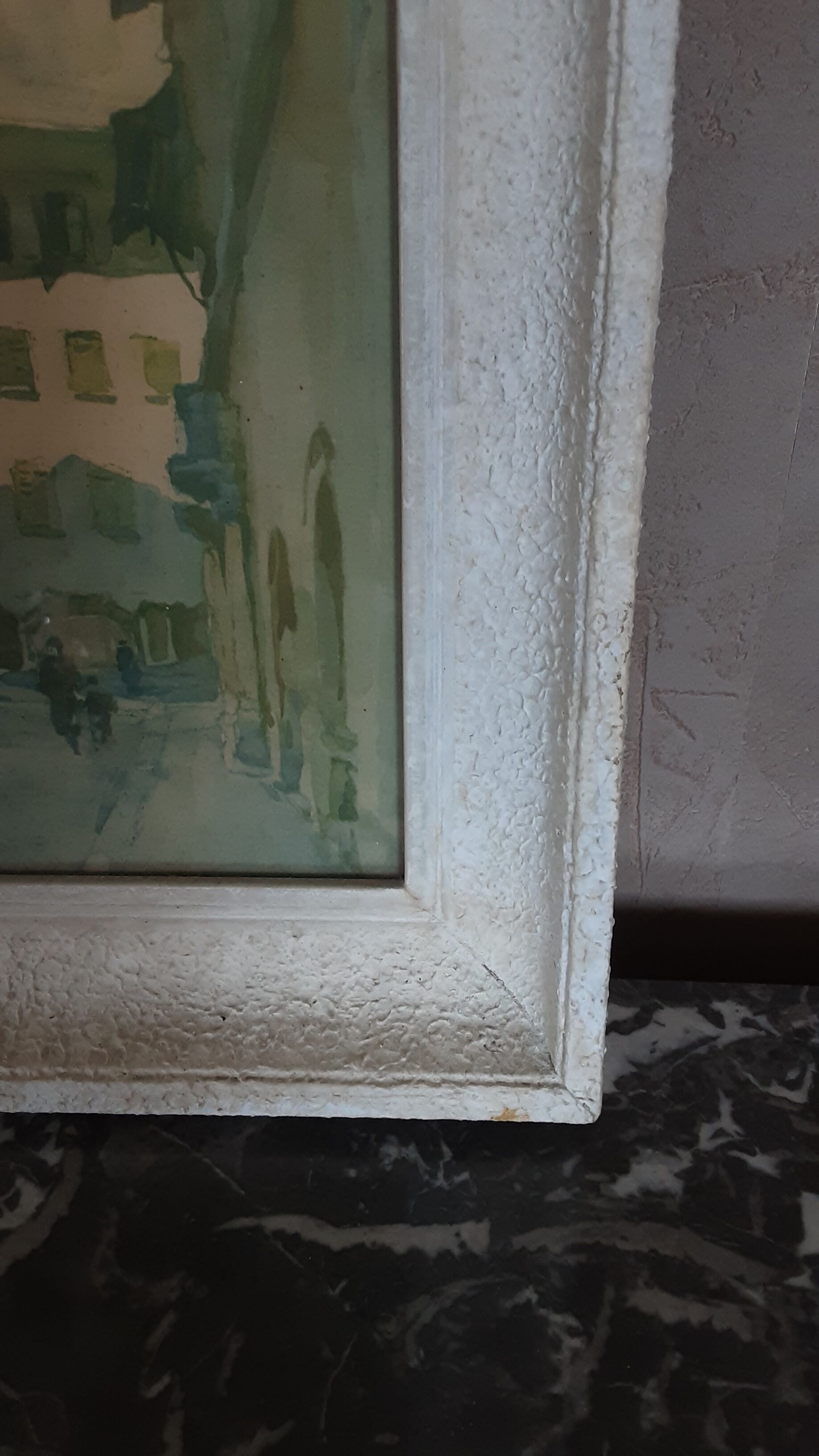 Tableau ancien sous verre - gravure - année 40/50