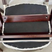 Set of 4 vintage 70s Italian design wooden and terry chairs