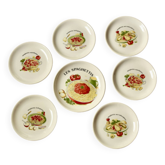 Moulin-des-Loups - Orchies - Vintage spaghetti service - 6 plates + 1 dish