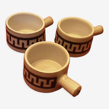 3 tasses ceramique emaillee vallauris emile masson
