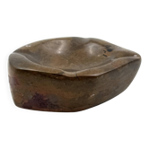 Luxury fossil brown marble ashtray bowl, France 1970s