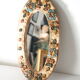 Vallauris ceramic mirror decorated with flowers, circa 1960