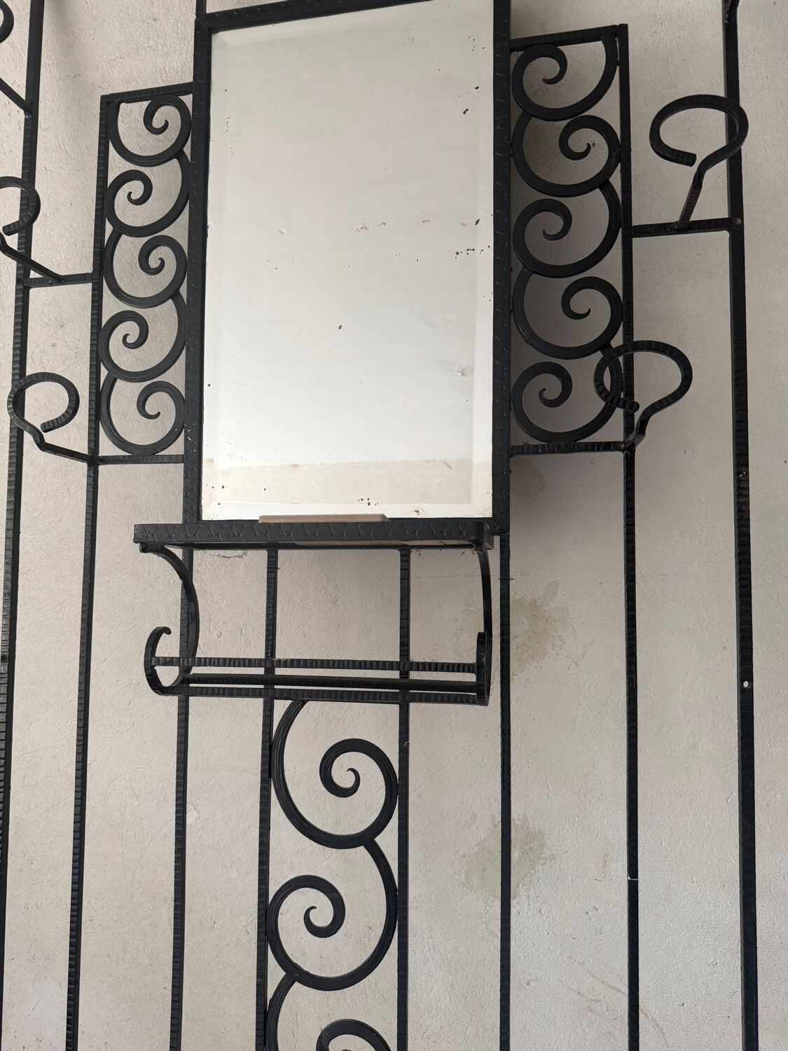 Wrought iron coat rack