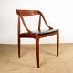 Set of 6 Danish chairs in teak and skai, model 16, Johannes Andersen.