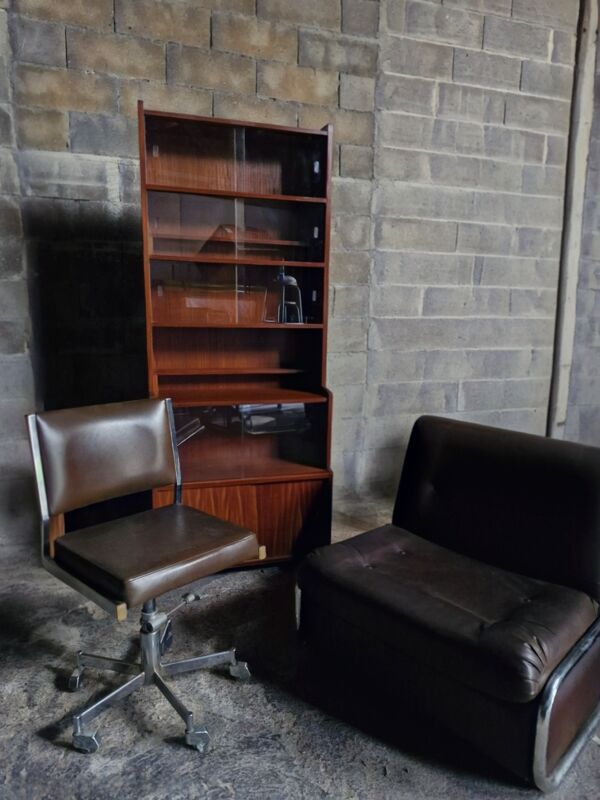 Bibliothèque, vitrine, étagères  Danoise Teck 1970